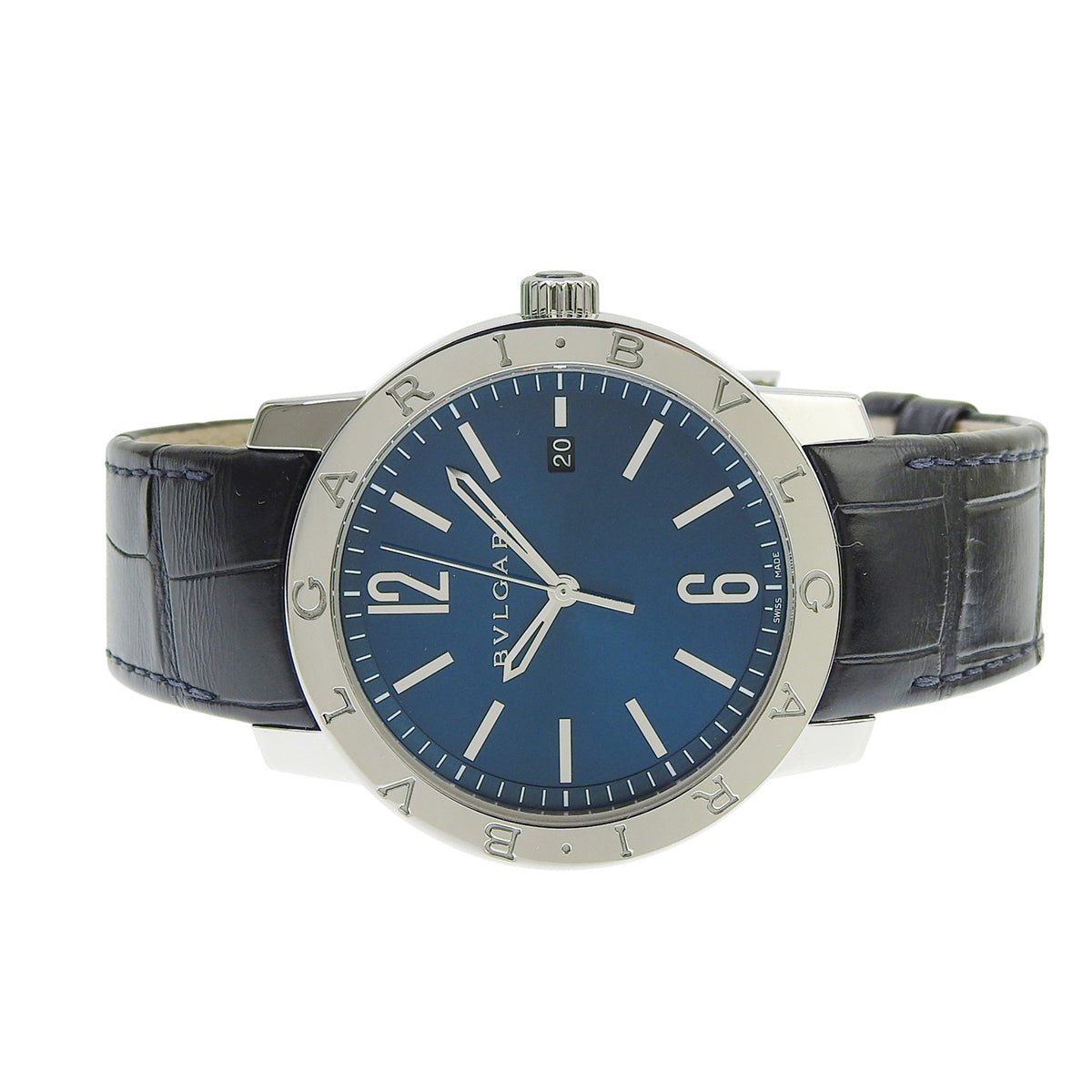 宝格丽宝格丽 BB41S 精钢/皮革 蓝色 自动上链 男士