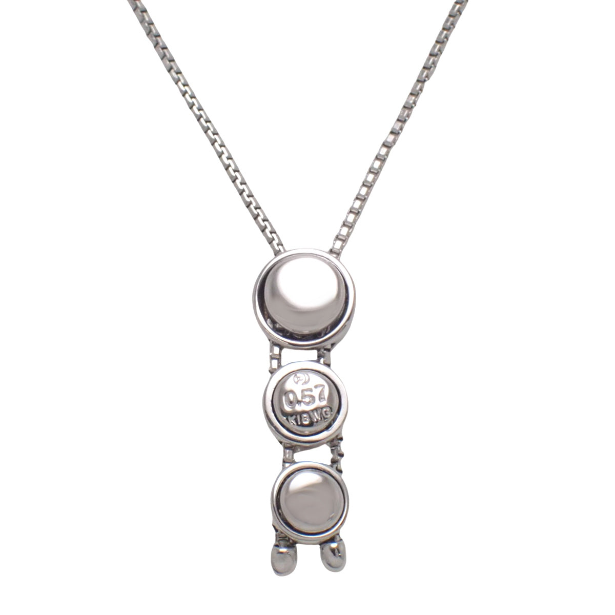 トリロジー ネックレス ダイヤモンド D0.57 ホワイトゴールド K18WG 6.2g