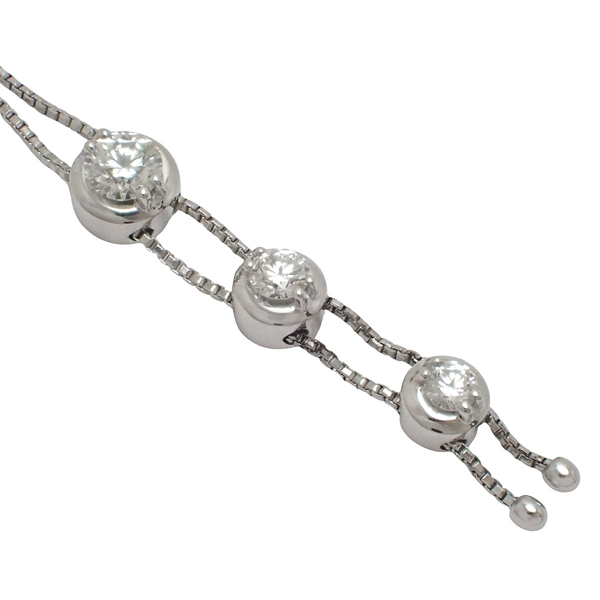 トリロジー ネックレス ダイヤモンド D0.57 ホワイトゴールド K18WG 6.2g