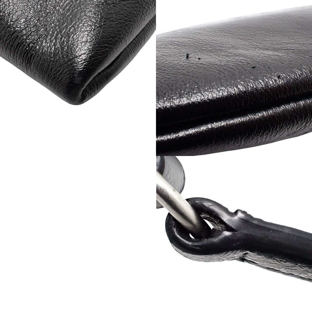 Logo Shoulder Bag Leather Black 581697