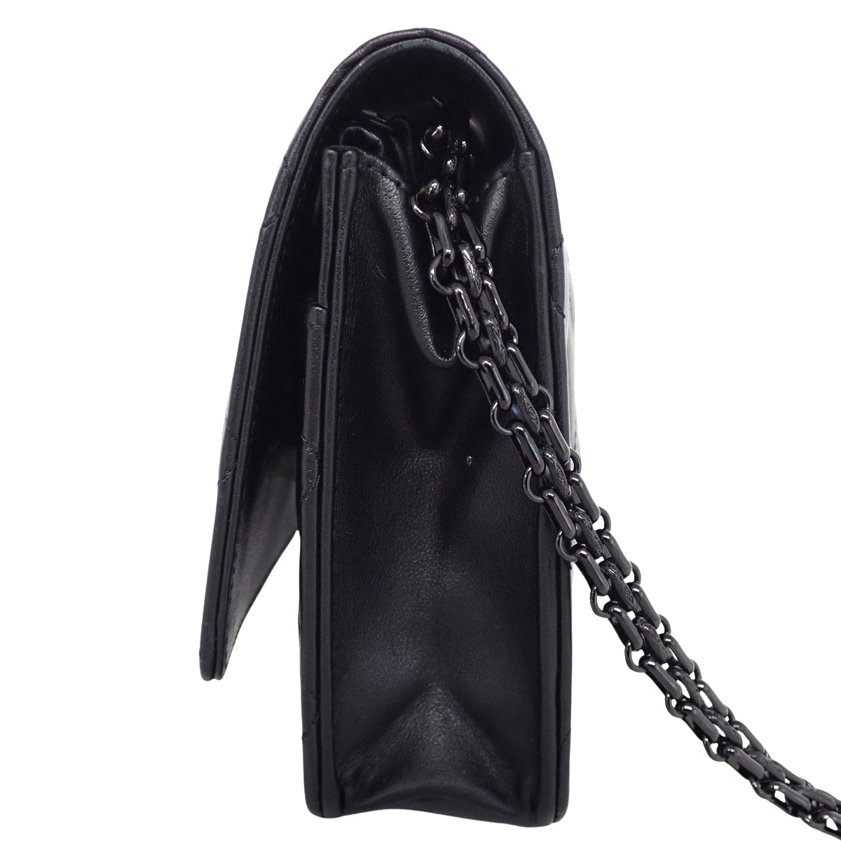 2.55/Matelasse链条钱包 黑色皮革