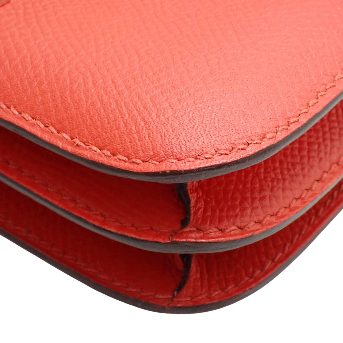 Constance 3 Mini，Epsom Rouge Coupe，Mauve Dil Bestre，银色五金配件，双印章