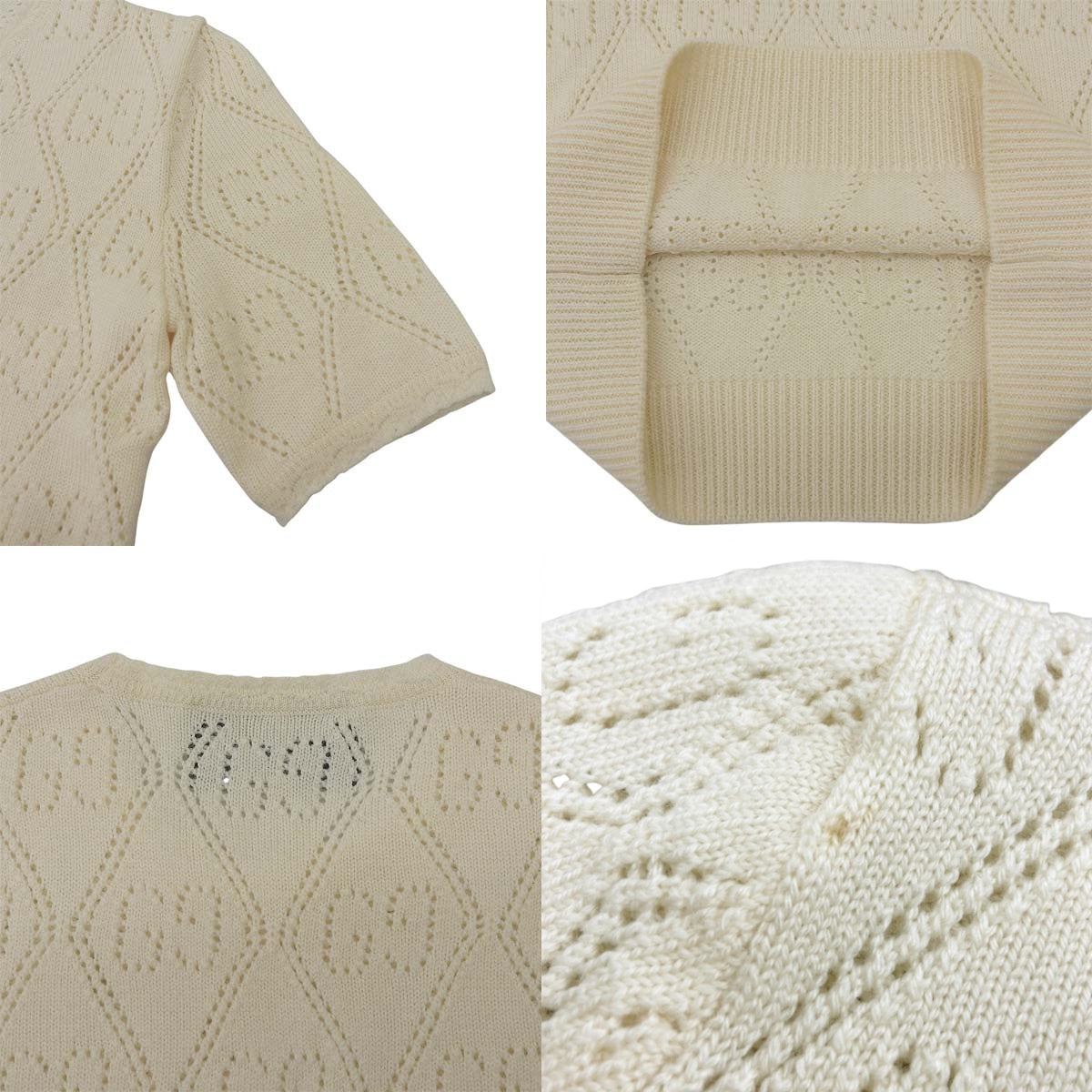 GG Pattern Short Sleeve Knit XS