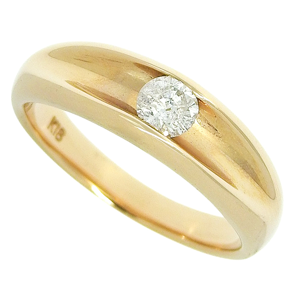 Diamond Ring D0.20 Pink Gold K18PG Size 9(49) 4.6g
