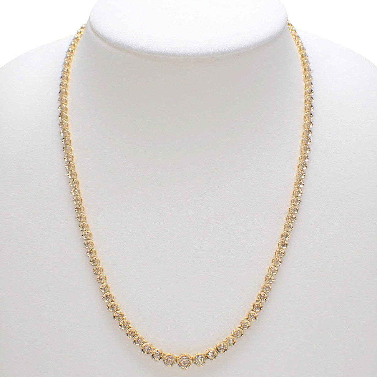 ダイヤモンド テニス ネックレス イエローゴールド K18YG 24.6g