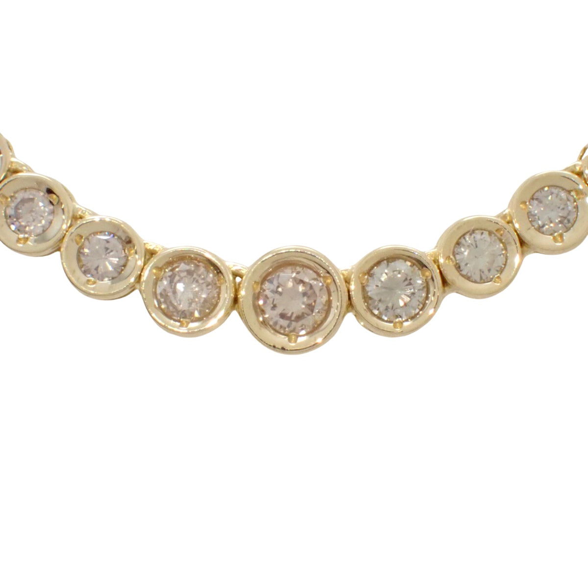 ダイヤモンド テニス ネックレス イエローゴールド K18YG 24.6g