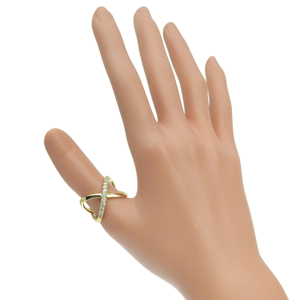 Diamond Ring D0.30 Yellow Gold K18YG Size 17.5 (US 8.25) 5.7g
