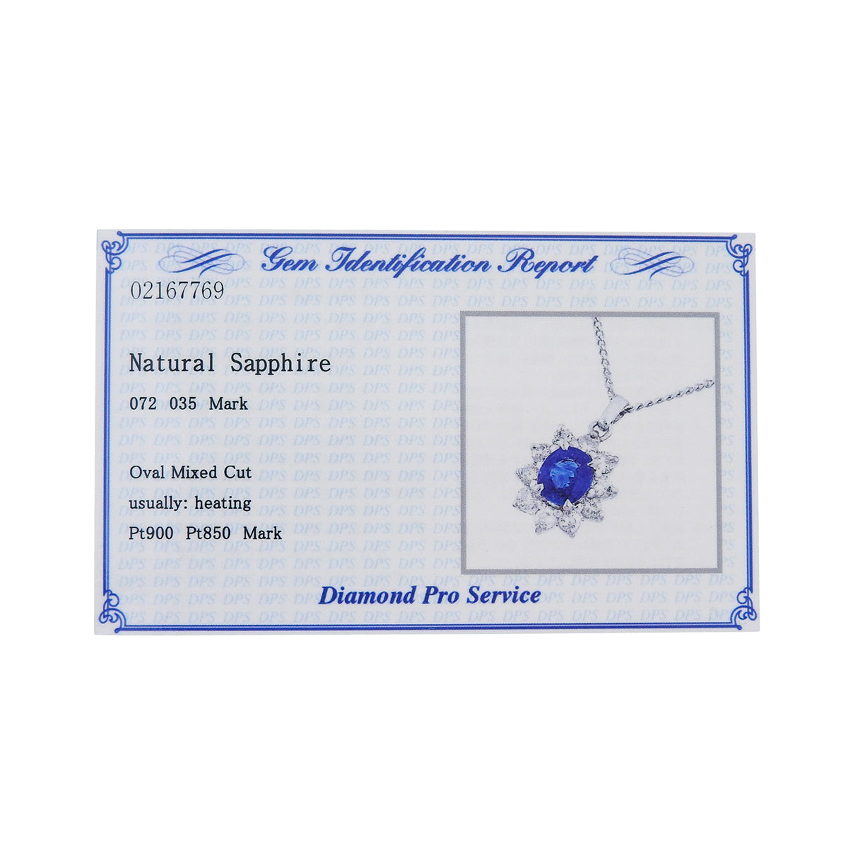 Sapphire Diamond Necklace S0.72/D0.35 Platinum Pt900 Pt850 4.2g