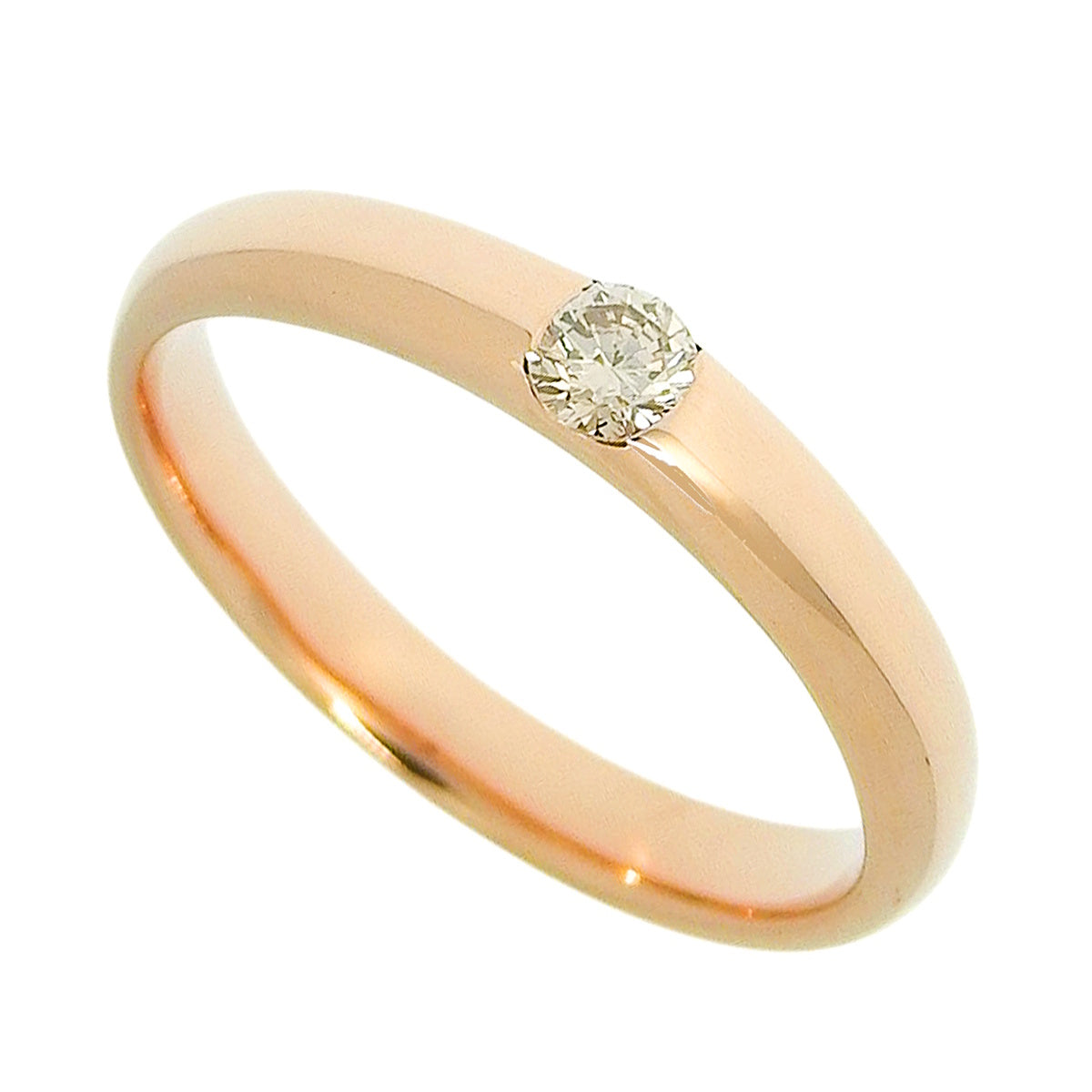 Diamond Ring D0.10 Pink Gold K18PG Size 8 (US) / 48 (EU) 2.6g
