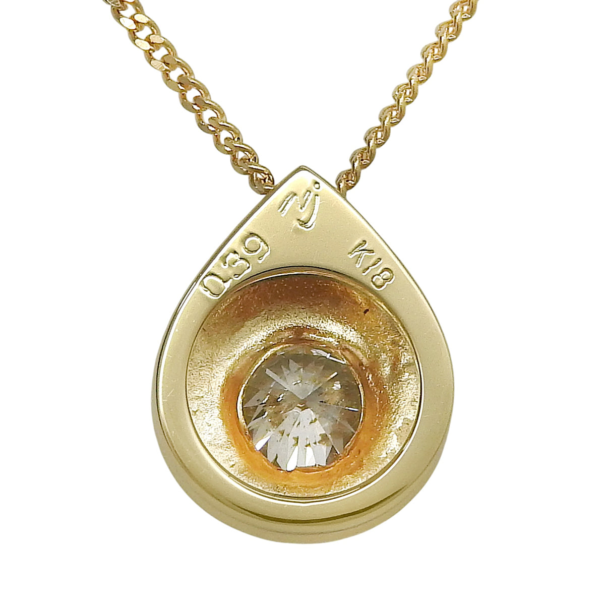 Diamond Necklace D0.39 Yellow Gold K18YG 3.3g