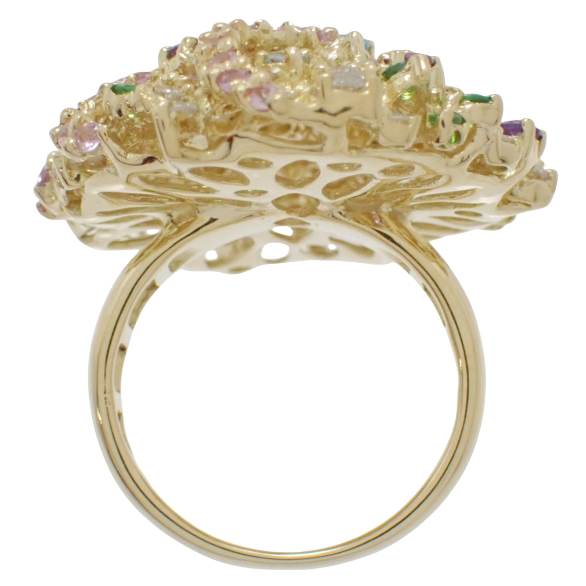 マルチカラーストーン ダイヤ サファイア リング D2.05/PS0.70/0.75 イエローゴールド K18YG 15.6g