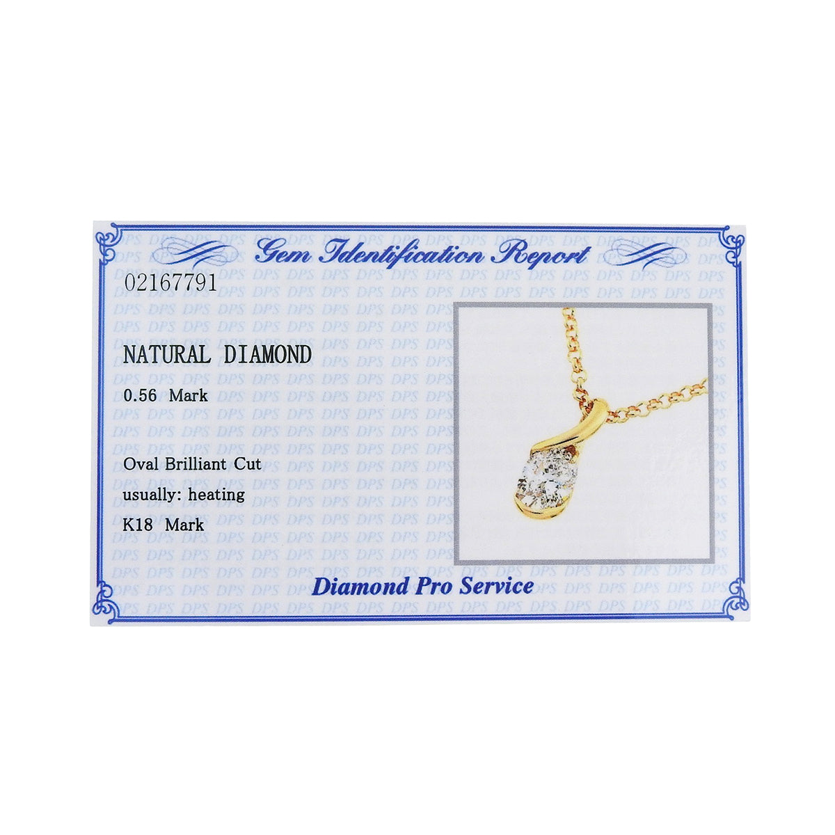1PD Necklace Diamond D0.56 Yellow Gold K18YG 3.5g