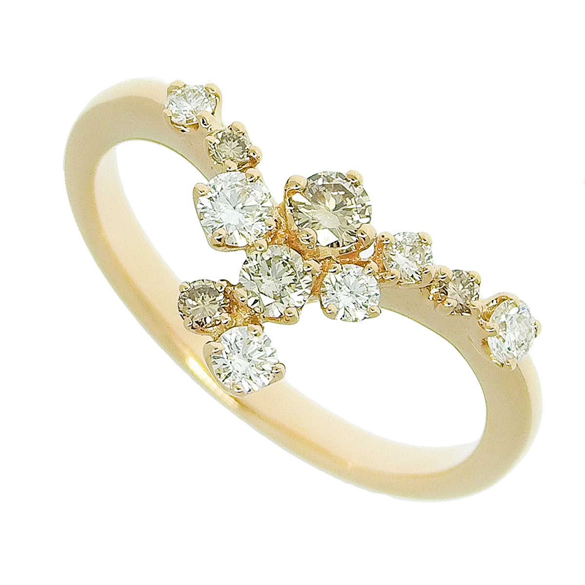Diamond Ring D0.50 Pink Gold K18PG Size 15 (US 7.25) 3.8g