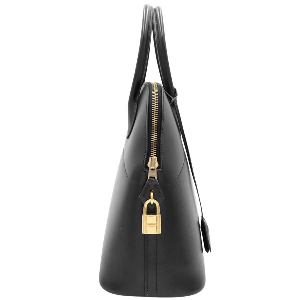 Bolide 31 in black box calf leather with gold hardware and an F stamp