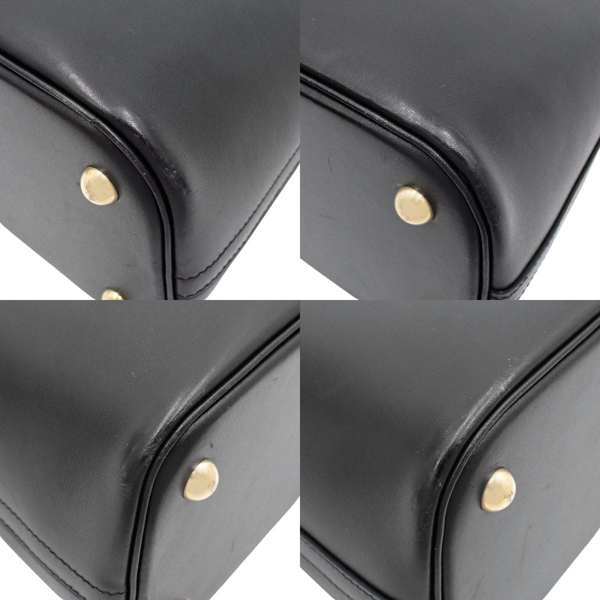 Bolide 31 in black box calf leather with gold hardware and an F stamp