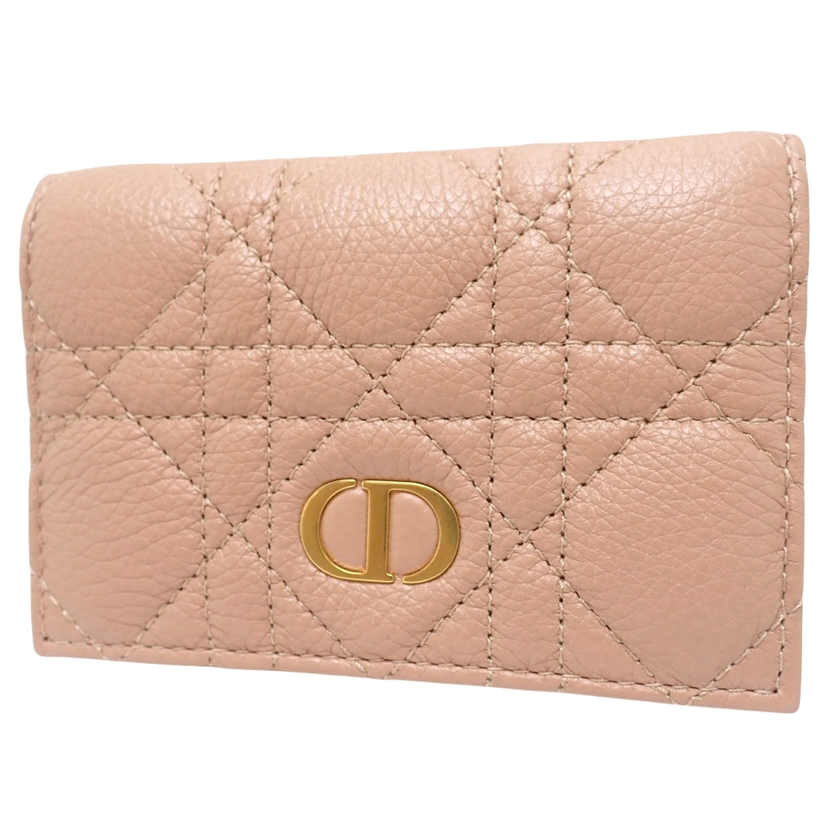 Cannage Caro Glycine Wallet Calf Rose des Vents S5132UWHC_M49P