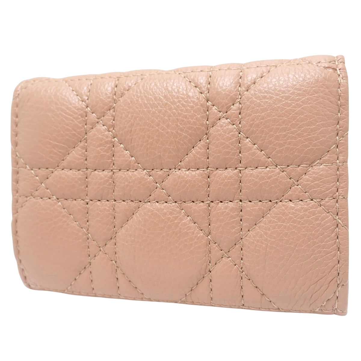 Cannage Caro Glycine Wallet Calf Rose des Vents S5132UWHC_M49P