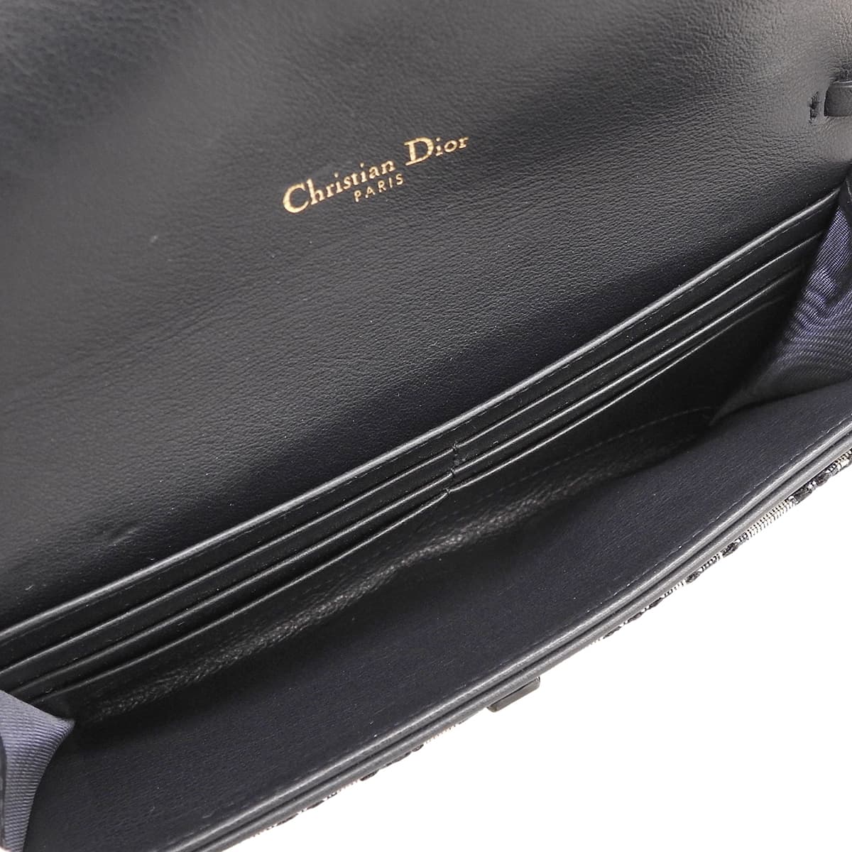 ディオール オブリーク ジャカード サドル チェーンポーチ スモール ネイビー ベージュ S5614CTZQ_M928