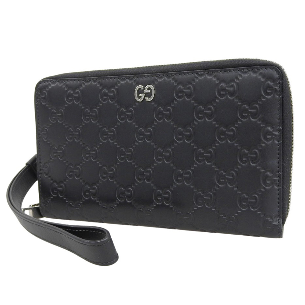 トラベルドキュメントホルダー グッチシマレザー ブラック 528100