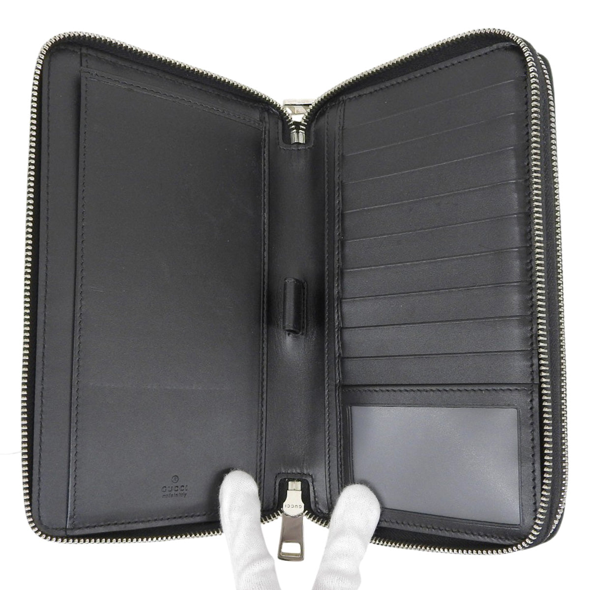 Travel Document Holder, Guccissima Leather, Black, 528100