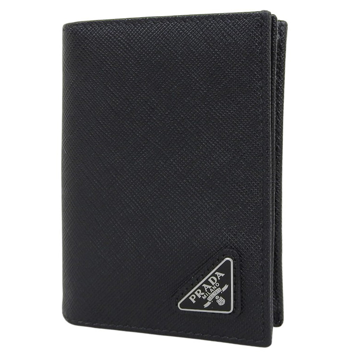 黑色萨菲亚诺皮革三角钱包