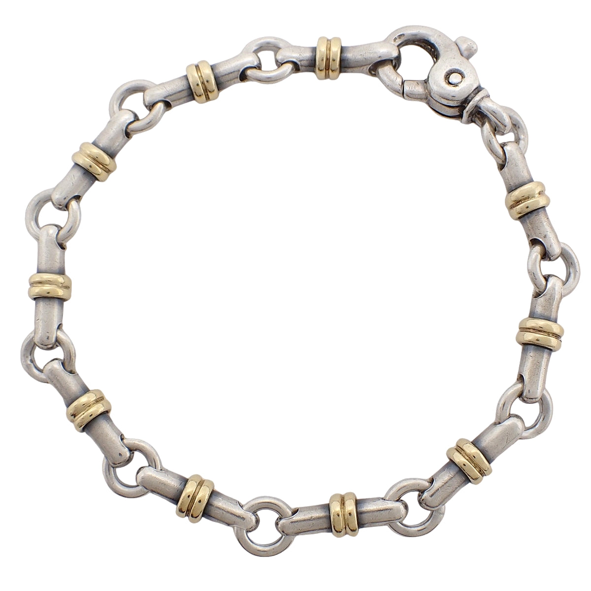 Bridle Link Circle Bar Bracelet Silver SV925 Yellow Gold K18YG