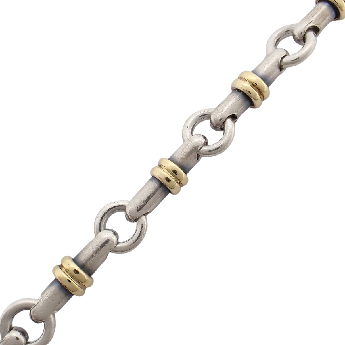 Bridle Link Circle Bar Bracelet Silver SV925 Yellow Gold K18YG