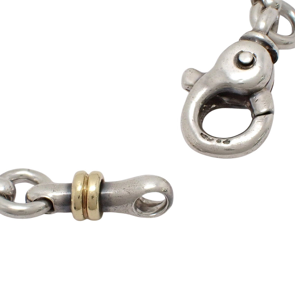 Bridle Link Circle Bar Bracelet Silver SV925 Yellow Gold K18YG