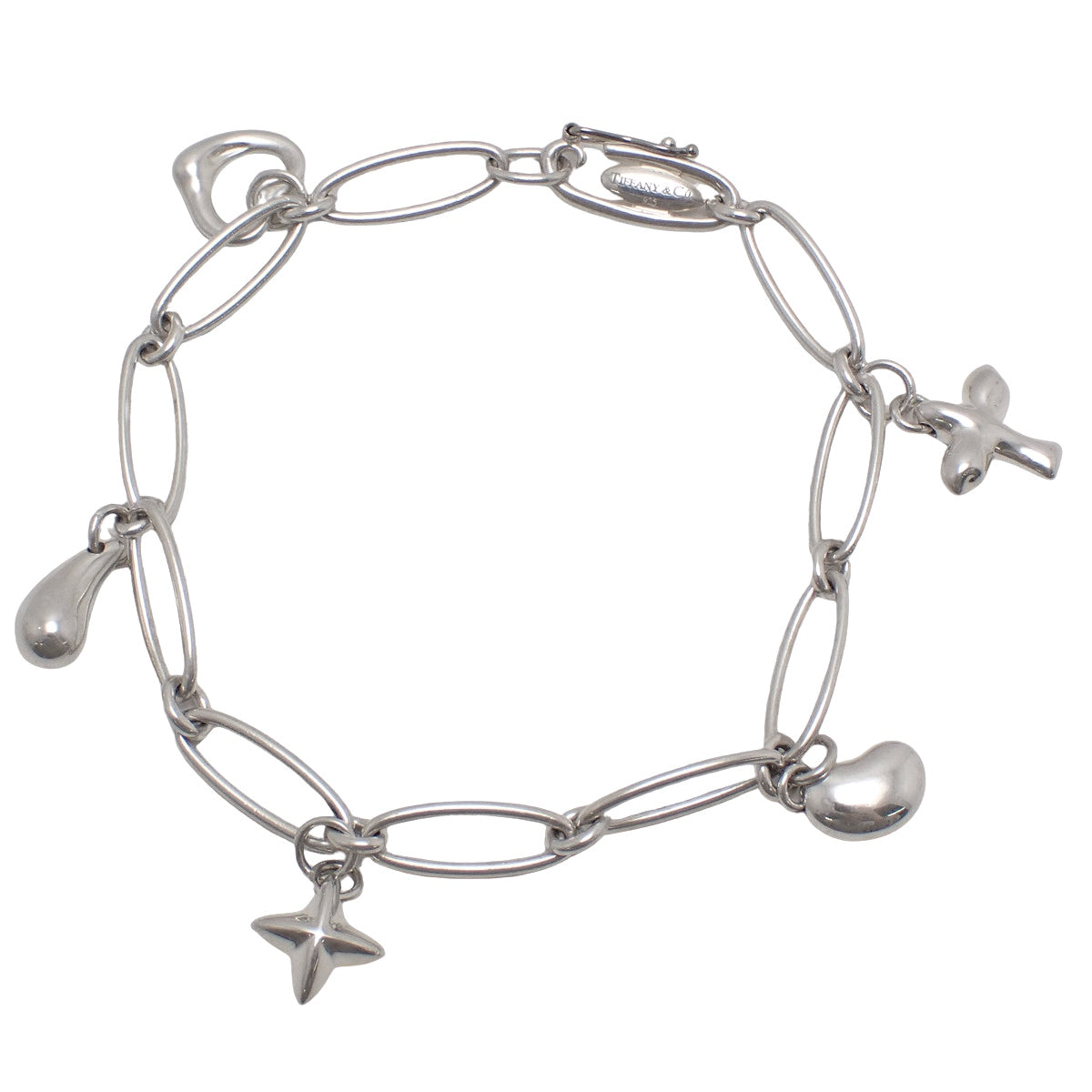 オーバルリンク 5チャーム ブレスレット シルバー SV925