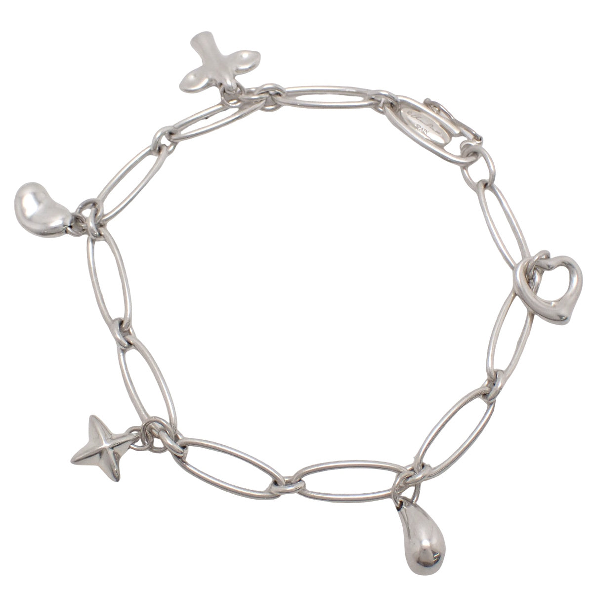 オーバルリンク 5チャーム ブレスレット シルバー SV925
