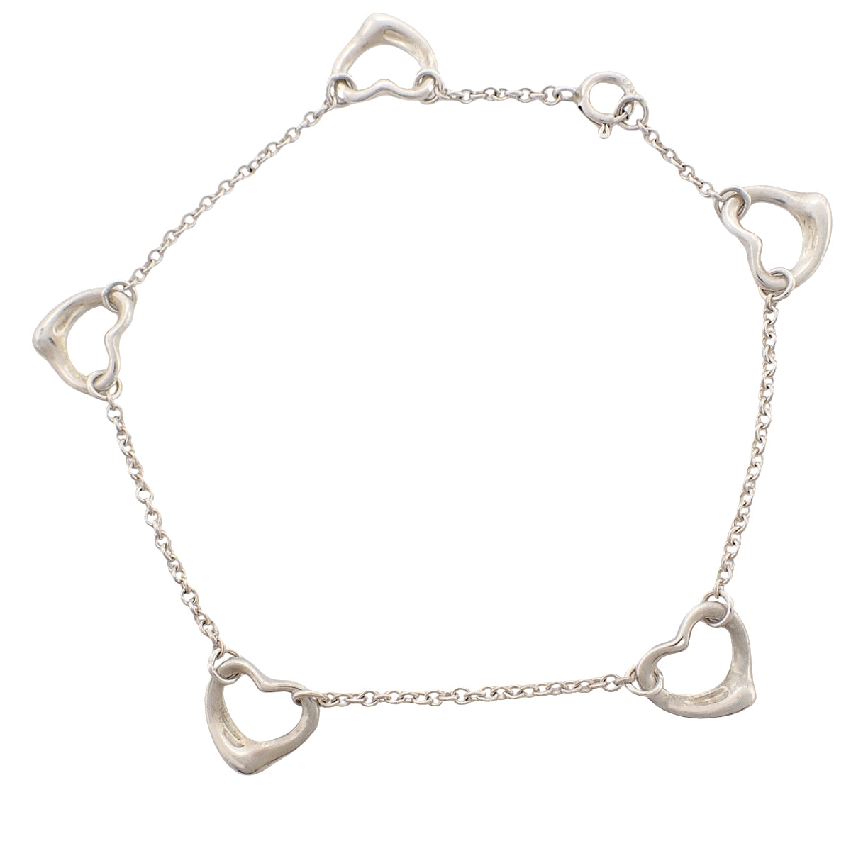 Five Open Heart Bracelet Silver SV925