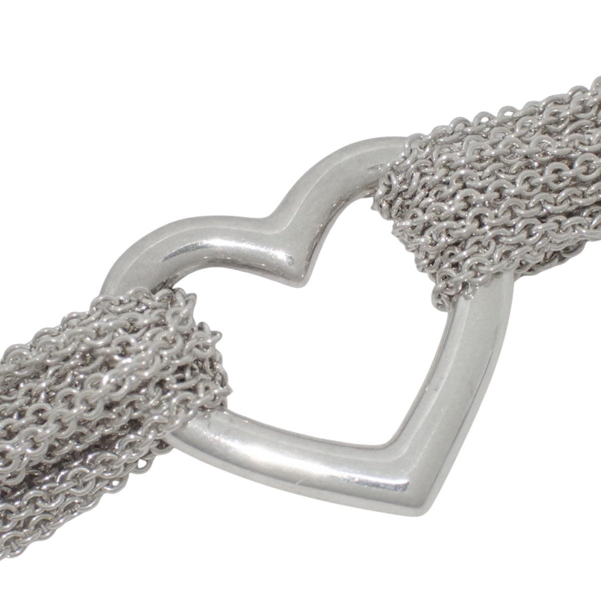 Open Heart Mesh Bracelet Silver SV925