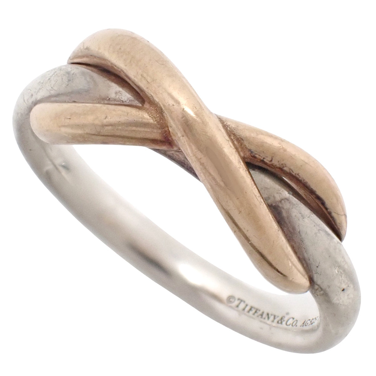 インフィニティ リング シルバー SV925 ピンクゴールド K18PG 7(47)号