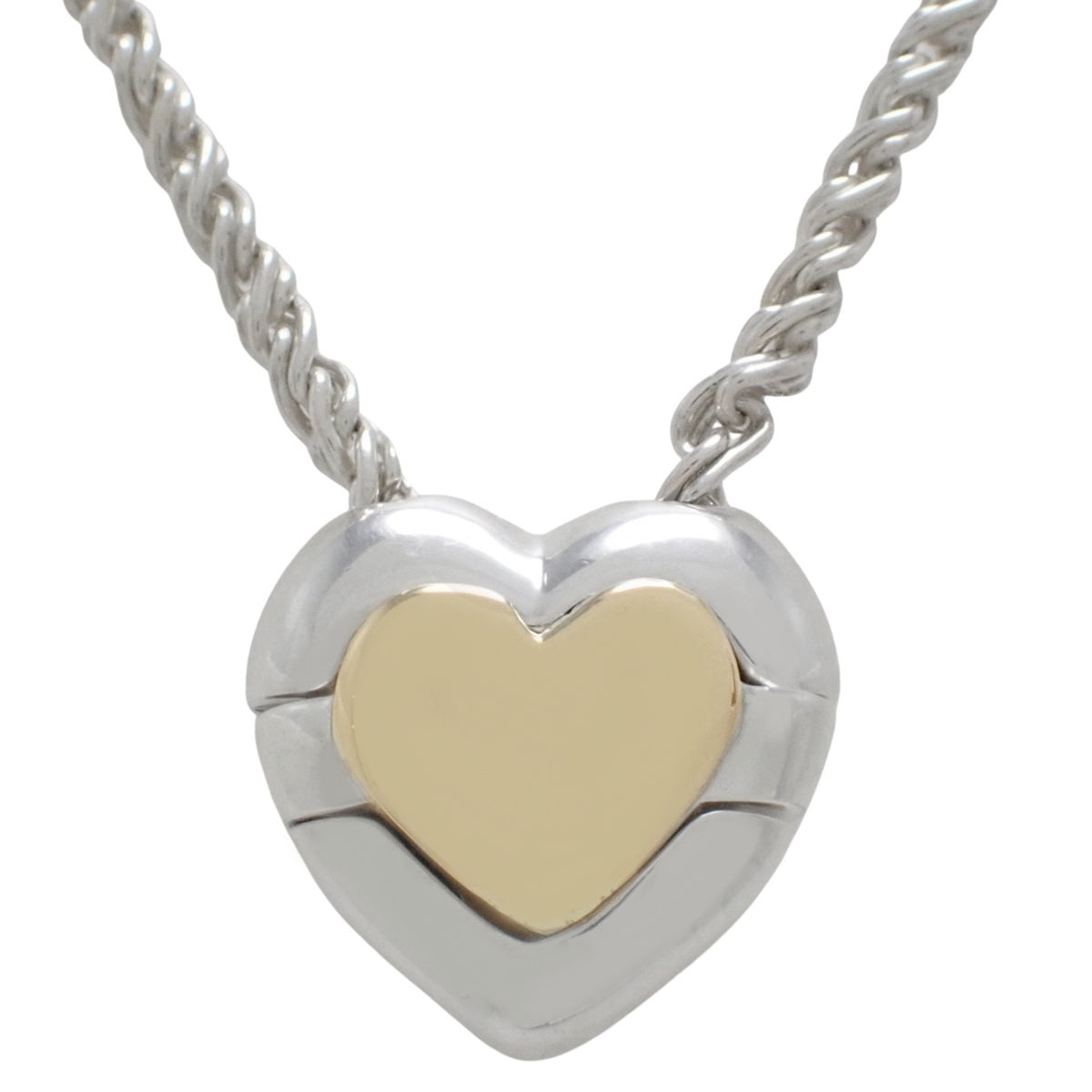 Puzzle Heart Pendant Silver SV925 Yellow Gold K18YG