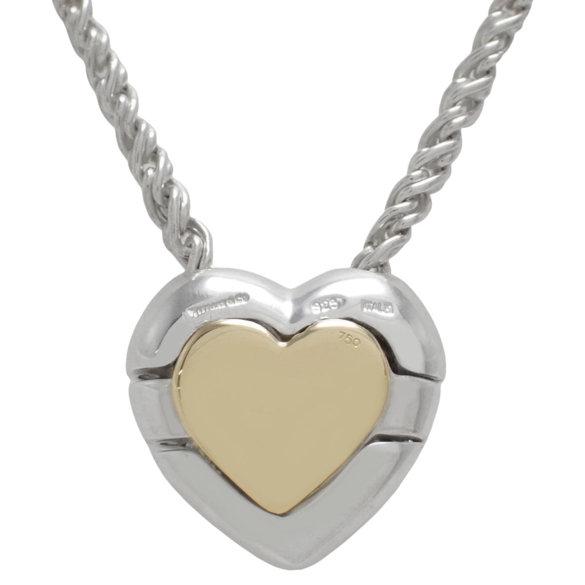 Puzzle Heart Pendant Silver SV925 Yellow Gold K18YG