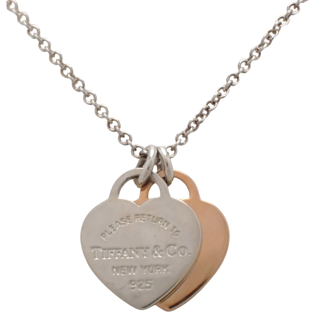 ダブル ハート タグ ペンダント シルバー SV925 ルベドメタル