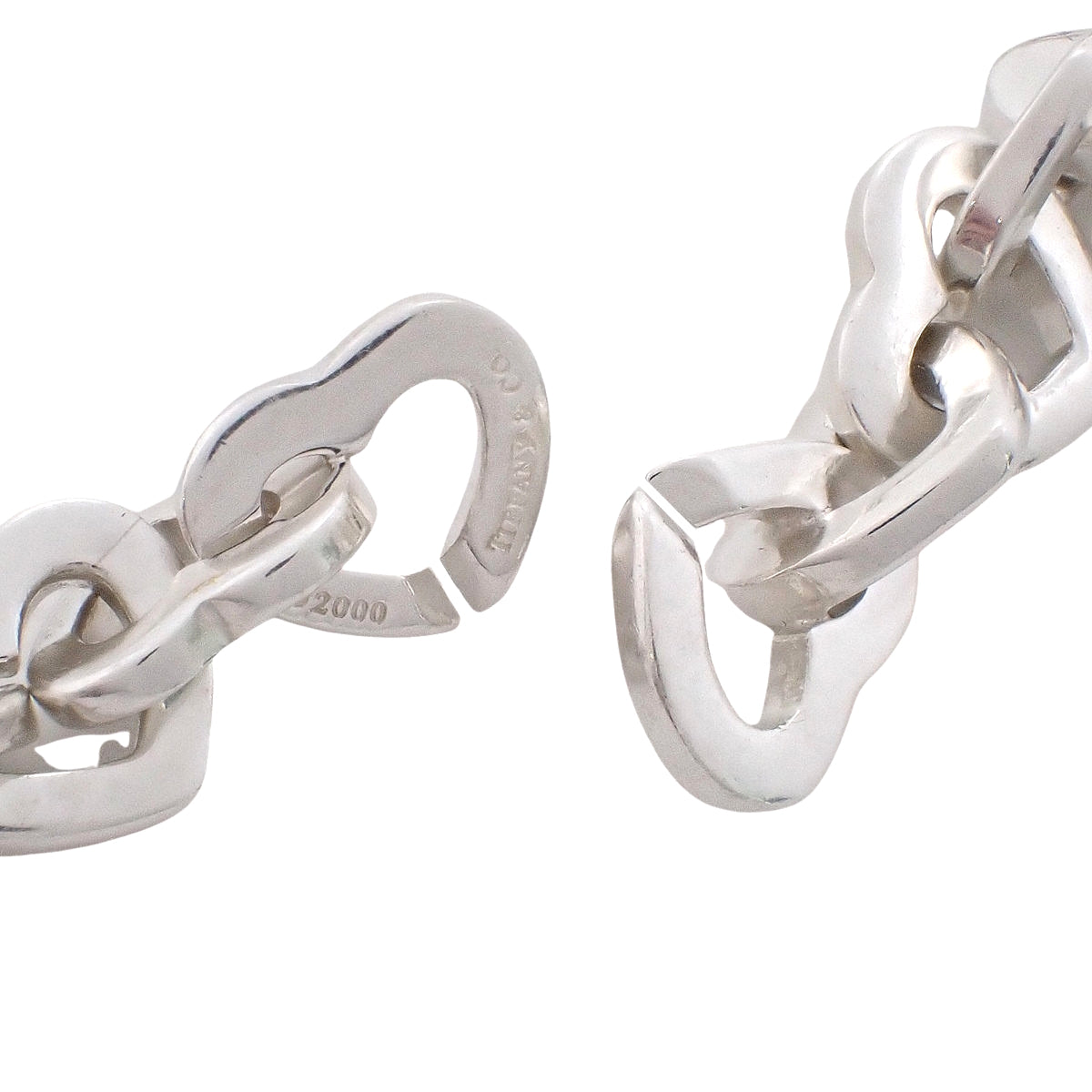 Heart Link Necklace Silver SV925 Yellow Gold K18YG