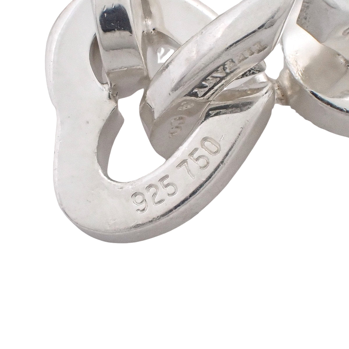 Heart Link Necklace Silver SV925 Yellow Gold K18YG