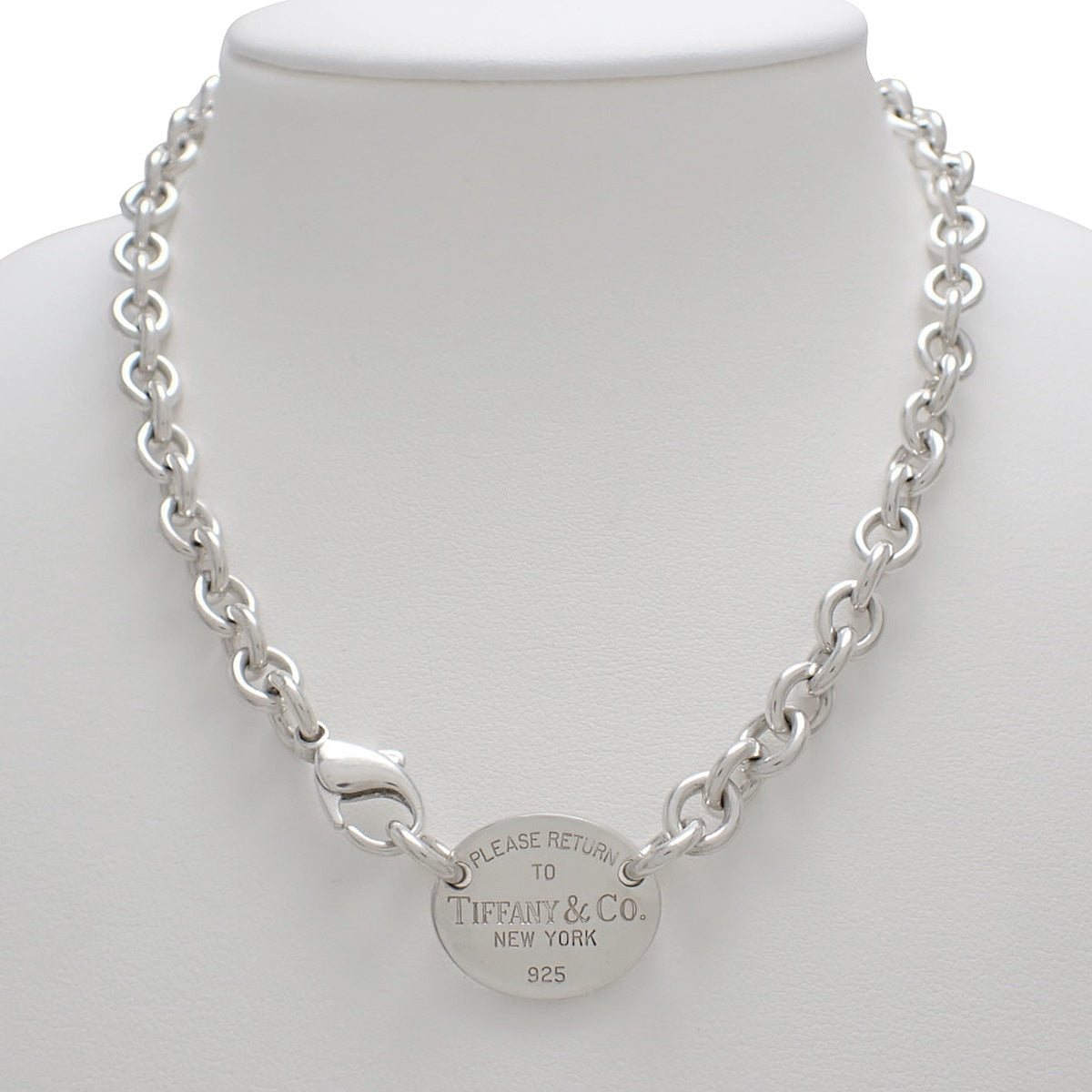 Oval tag necklace in silver SV925
