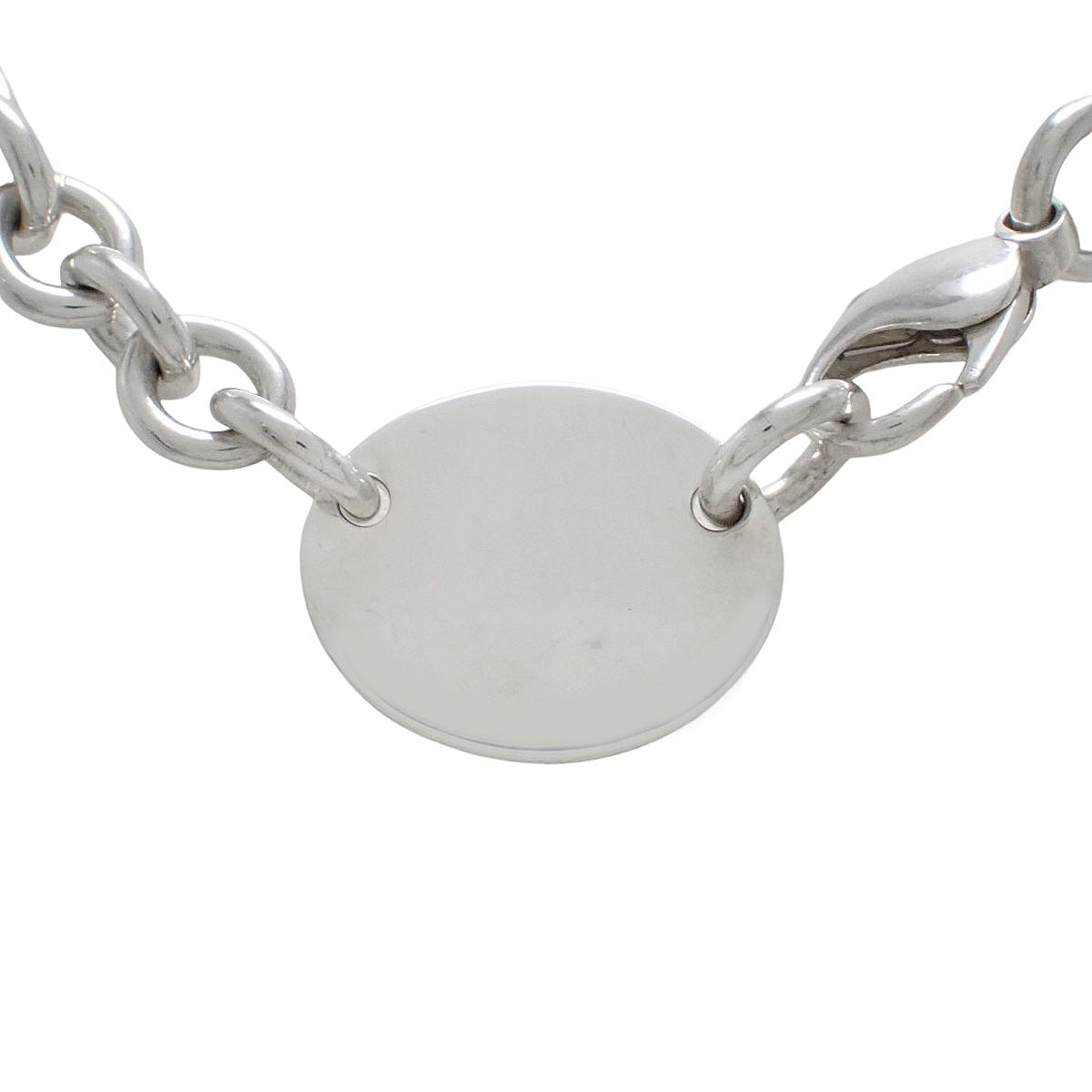 Oval tag necklace in silver SV925