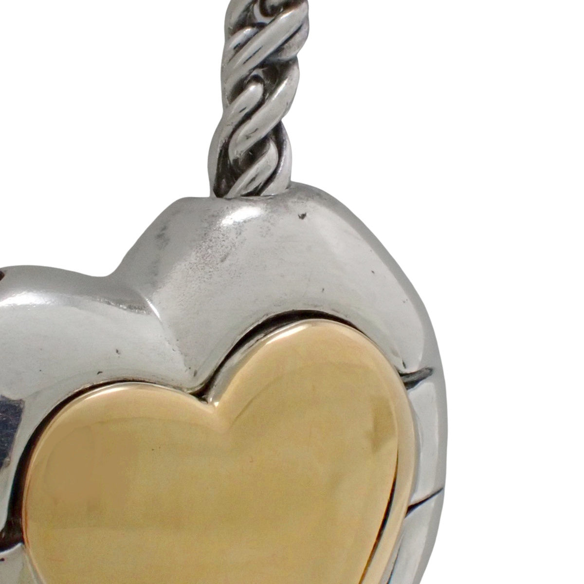 パズルハート ネックレス イエローゴールド K18YG シルバー SV925