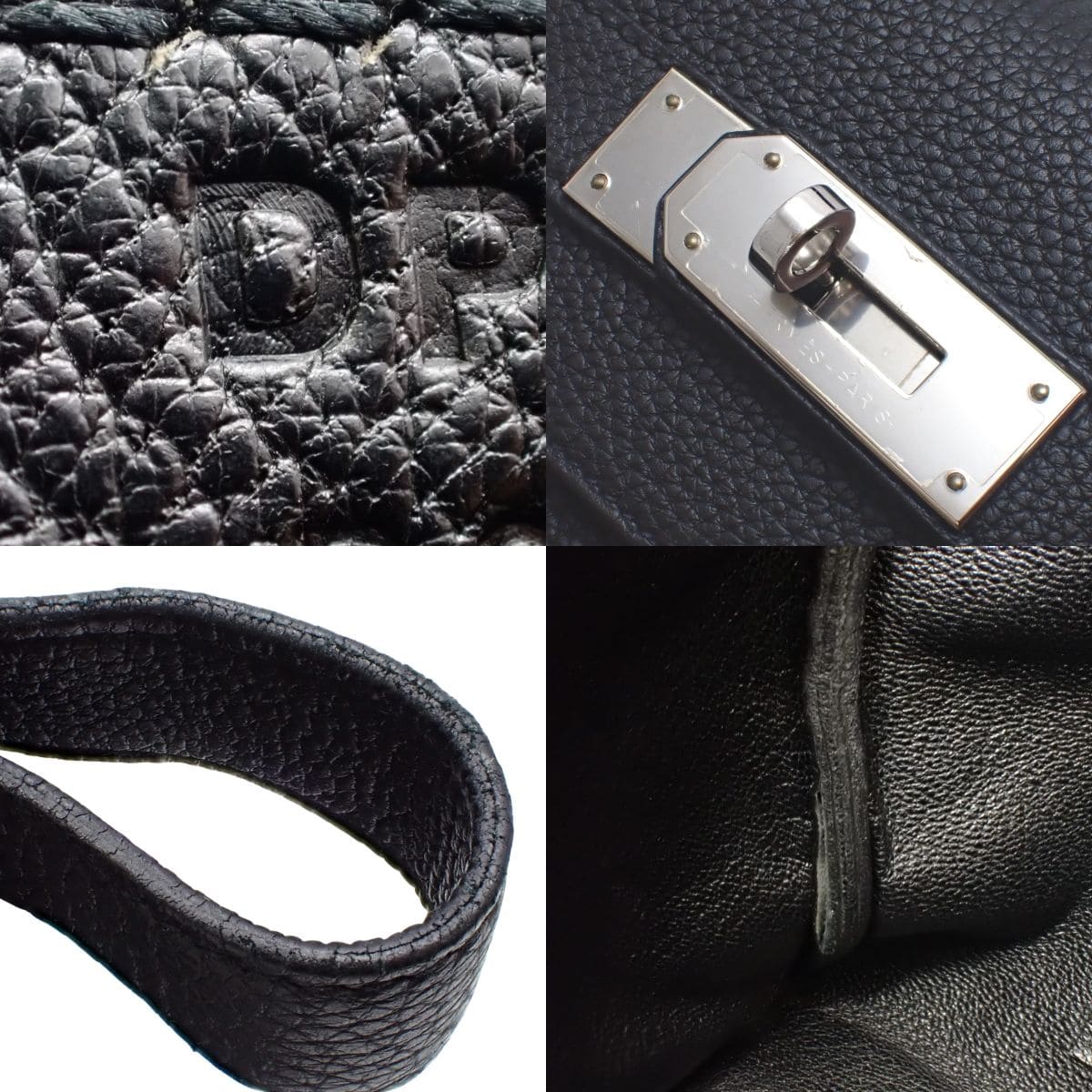 ケリー40 (内縫い) トゴ ブラック シルバー金具 D刻印