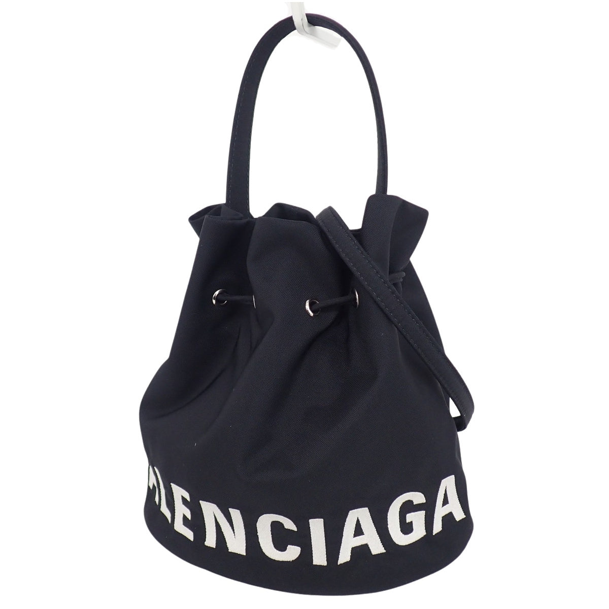 2WAY巾着バッグ ナイロン ブラック ホワイト 619459