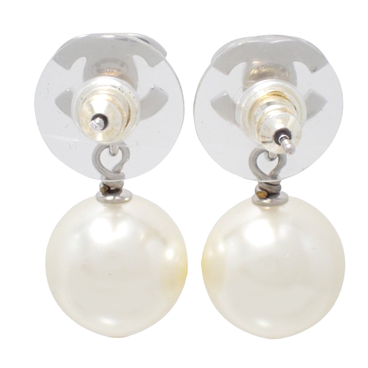 ココマーク ラインストーン スウィング パール ピアス メタル