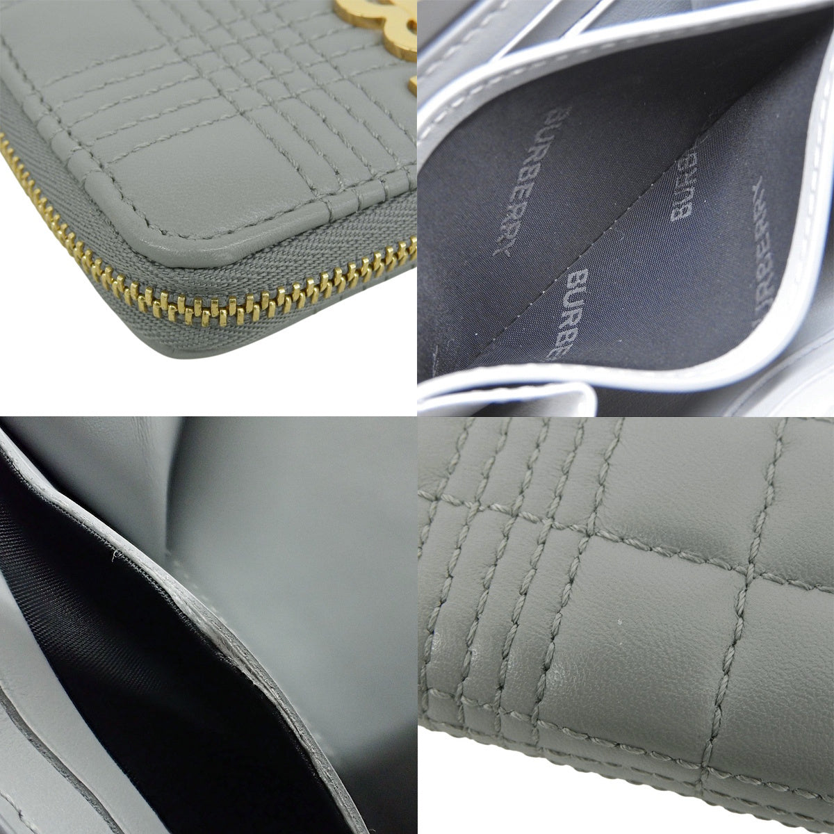 ローラ カードホルダー レザー グレー