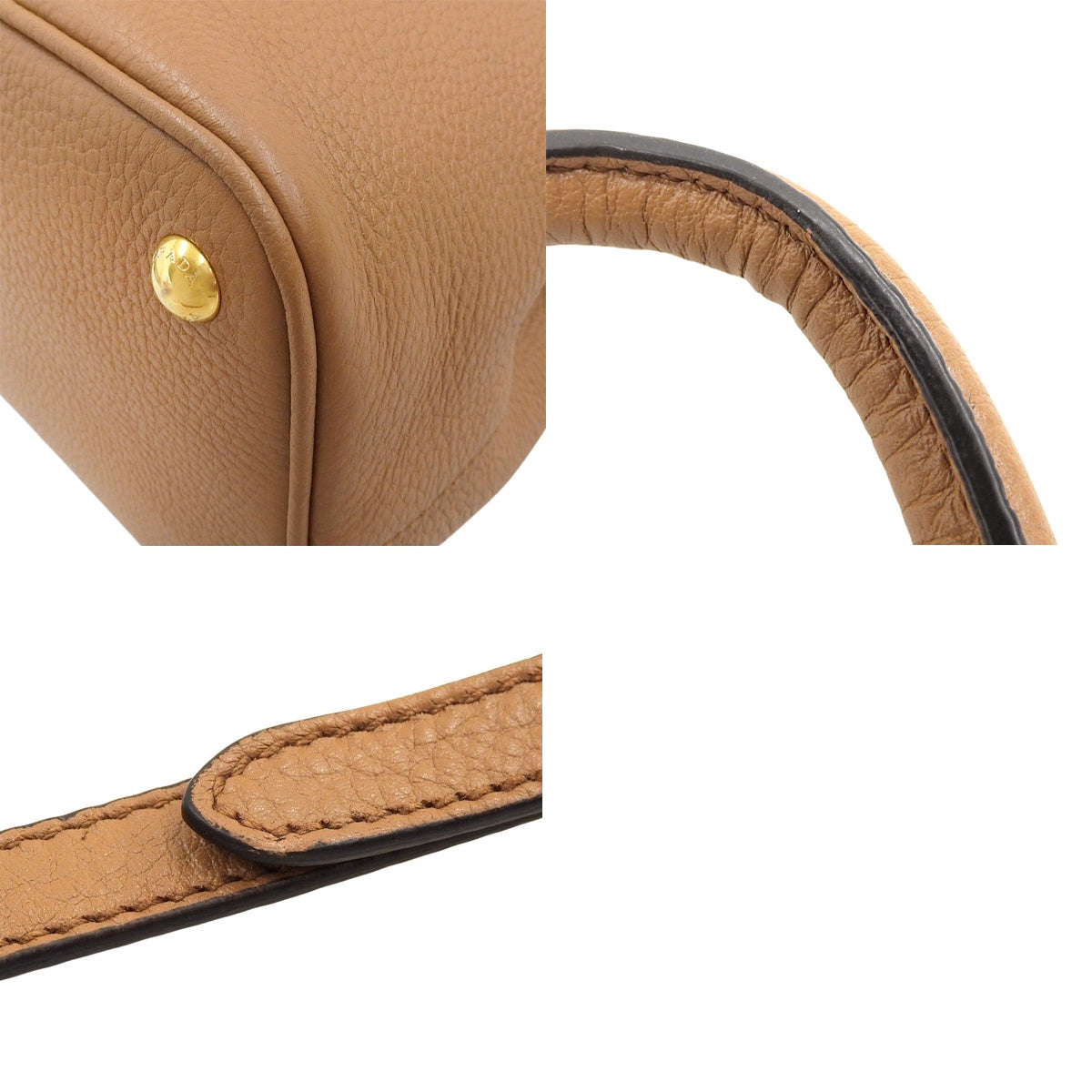2-way handbag leather VITELLO PHENIX CARAMEL 1BA239