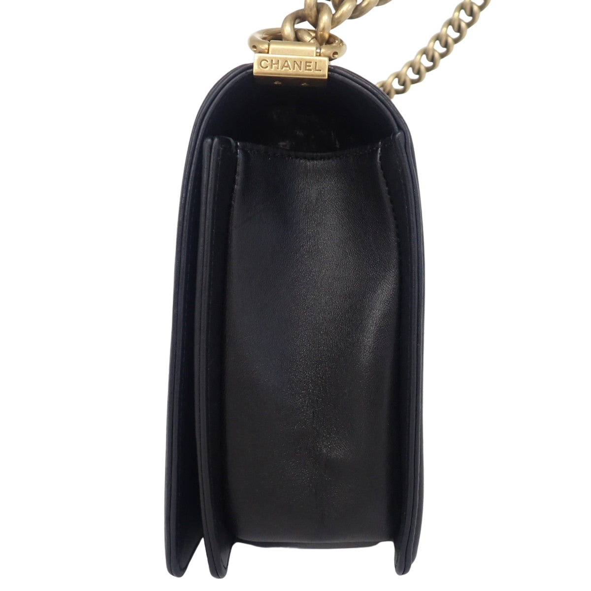 マトラッセ ボーイシャネル ココマーク チェーンショルダーバッグ ラムスキン ブラック A92193