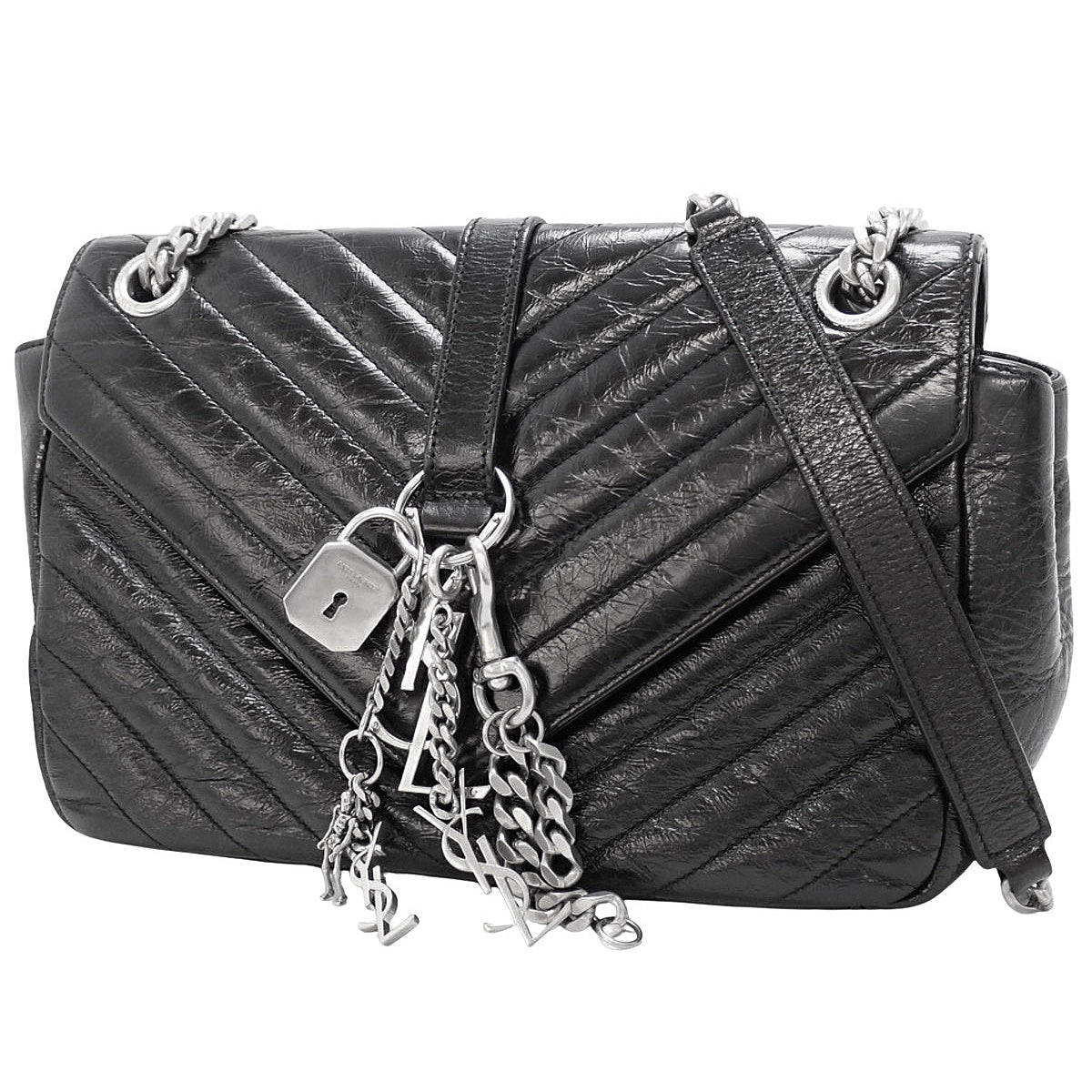 ベイビーパンク チェーンショルダーバッグ レザー ブラック