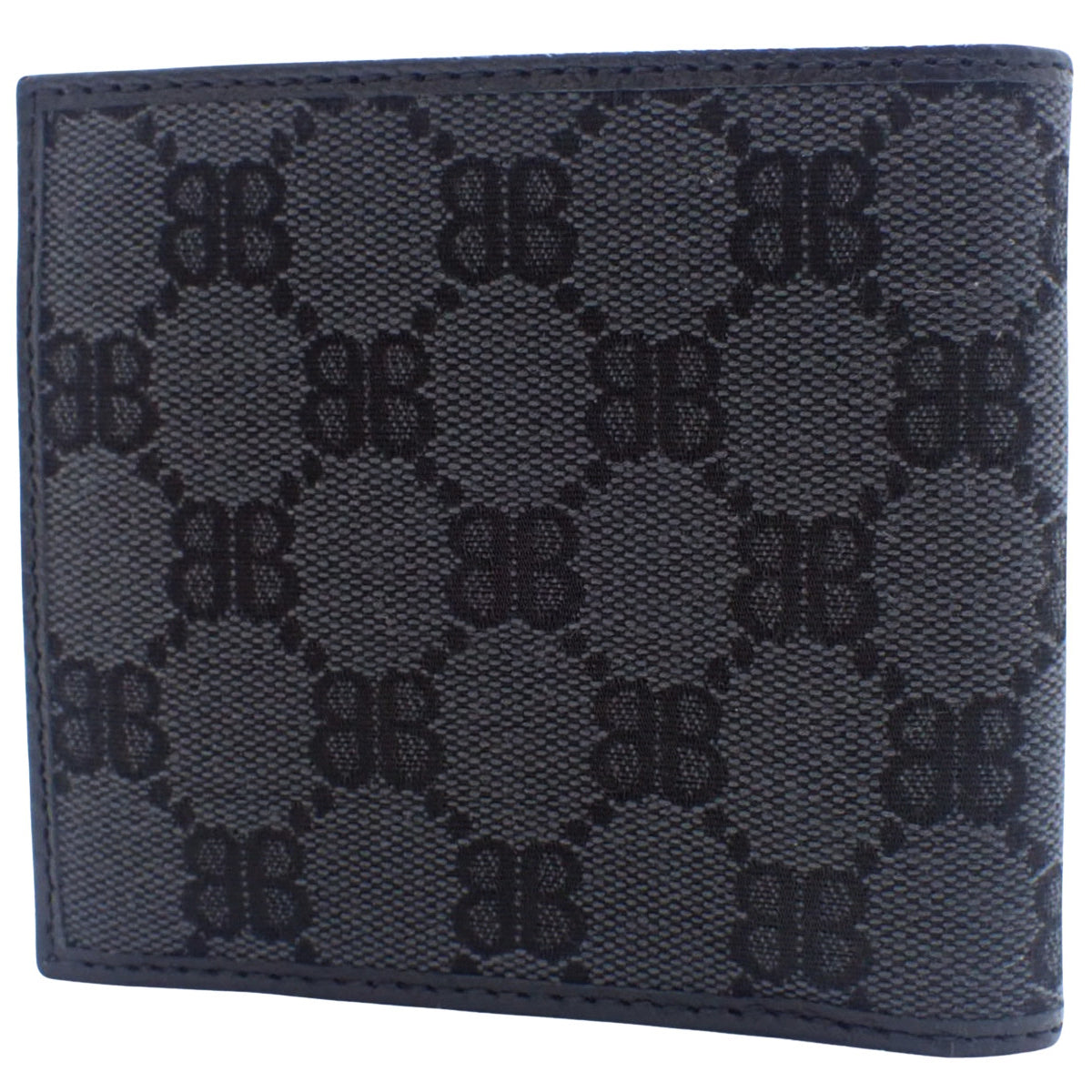 二つ折り財布 キャンバス レザー ブラック 680430 グッチコラボ ザ ハッカー プロジェクト