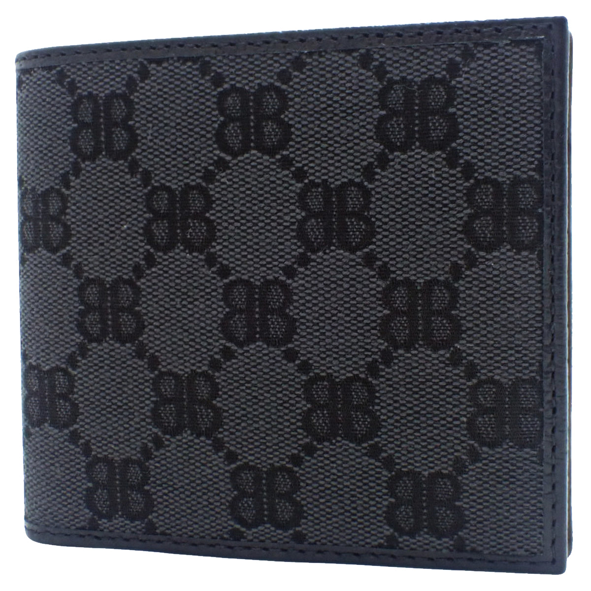 二つ折り財布 キャンバス レザー ブラック 680430 グッチコラボ ザ ハッカー プロジェクト